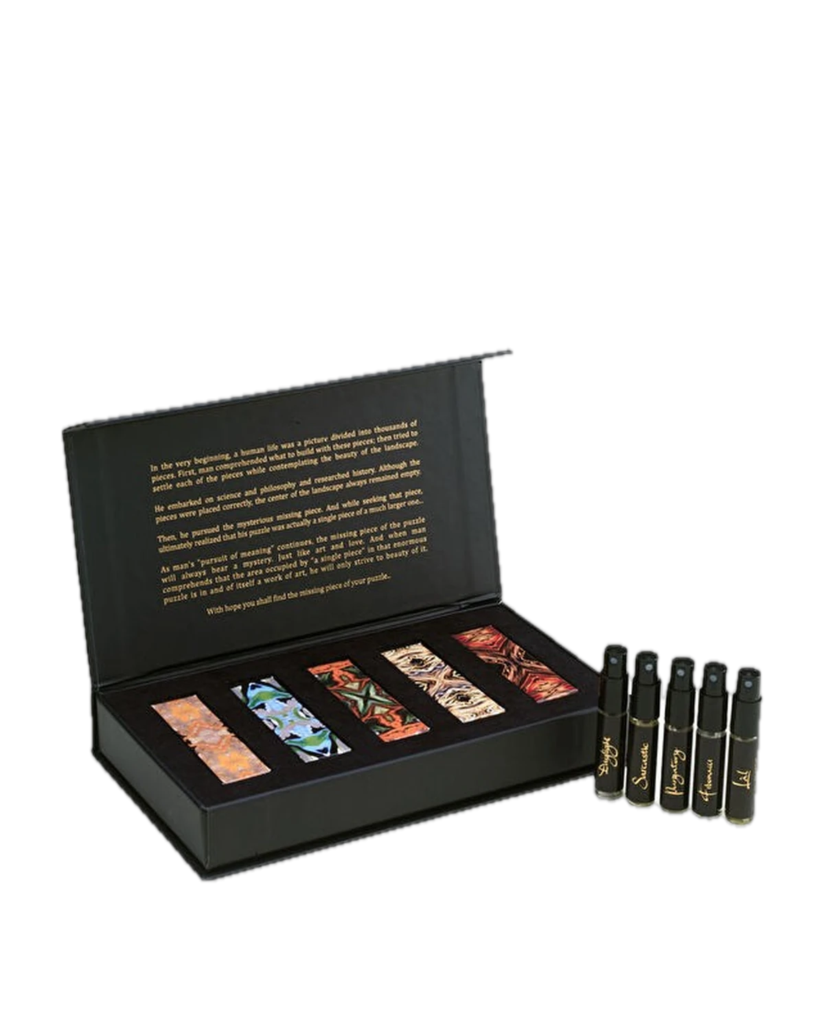 Puzzle Parfum Discovery Set, beş niş parfüm 2.5 ml şişelerde