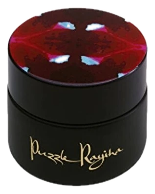 Rayiha Solid Parfüm 15 ml kavanozu, kapakta sanatçının eserinden desen
