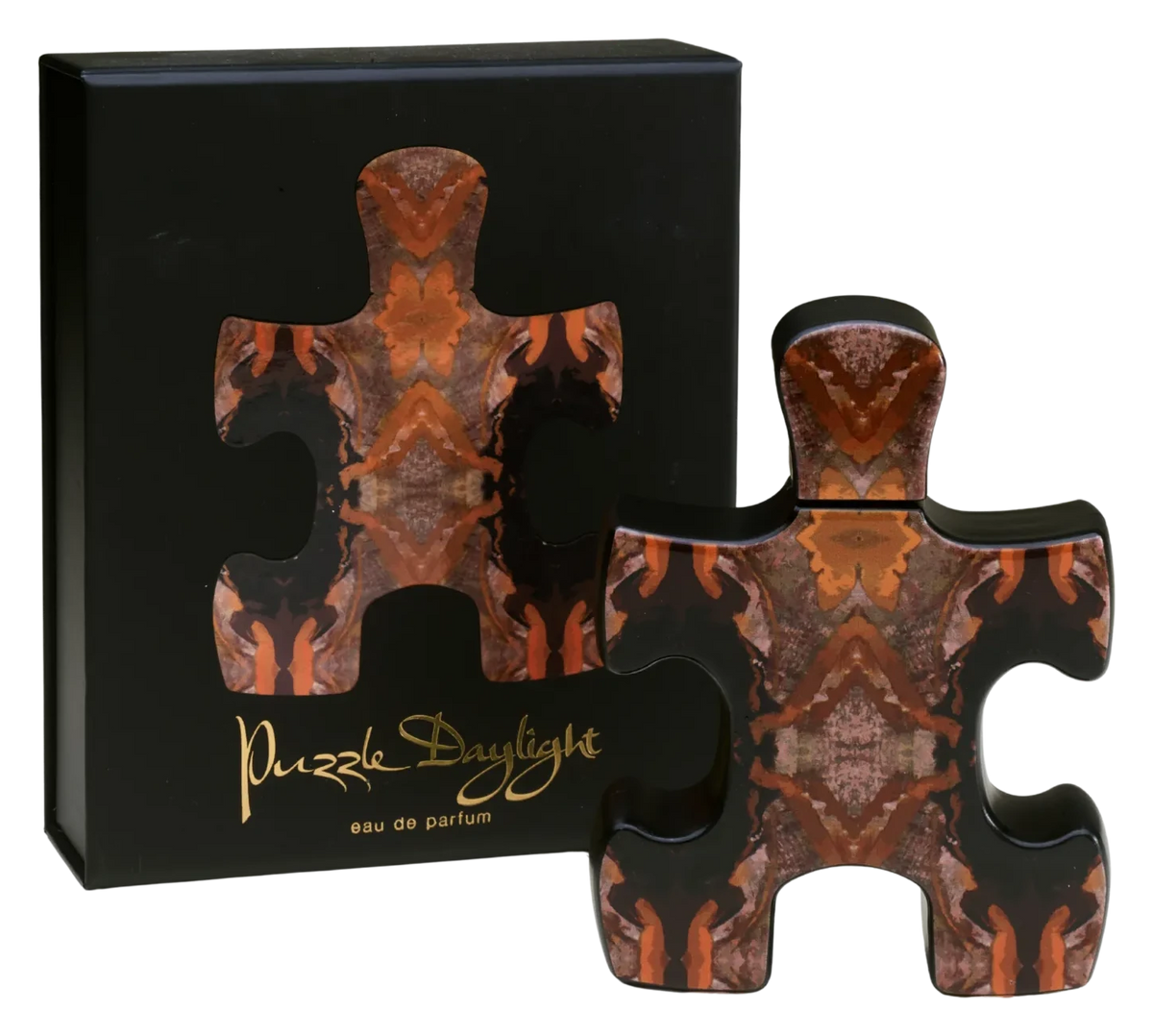Puzzle Daylight Eau de Parfum 90 ml, heykelsi sanat şişesi ve kutusu
