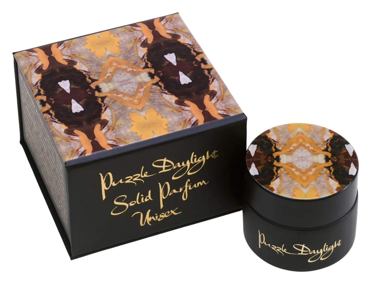Daylight Solid Parfüm, alkolsüz vegan solid parfüm kavanozu ve kutusu