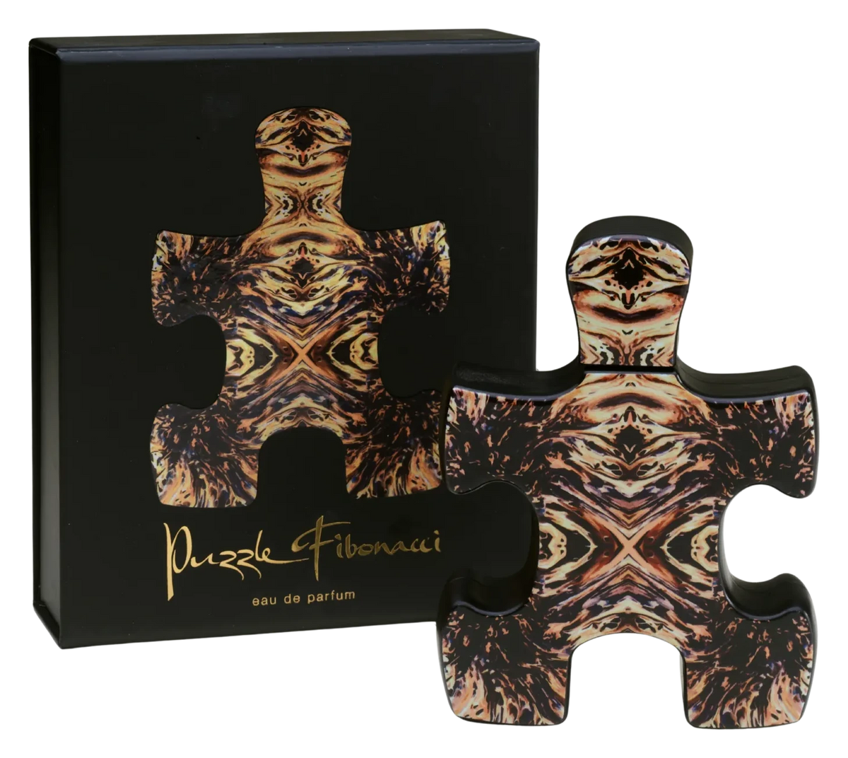 Puzzle Fibonacci Eau de Parfum 90 ml, heykelsi sanat şişesi ve kutusu