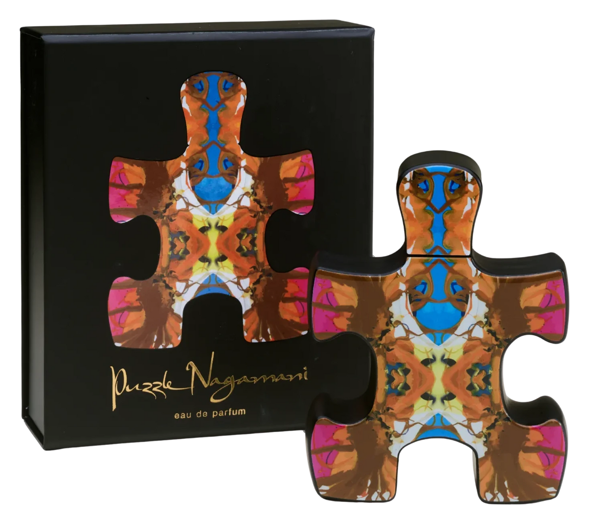 Puzzle Nagamani Eau de Parfum 90 ml, heykelsi sanat şişesi ve kutusu