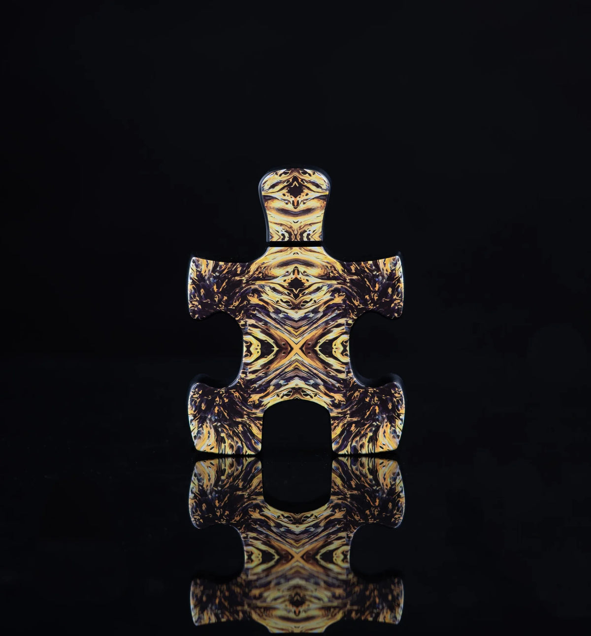 Puzzle Fibonacci artistic niche perfume bottle, studio photograph