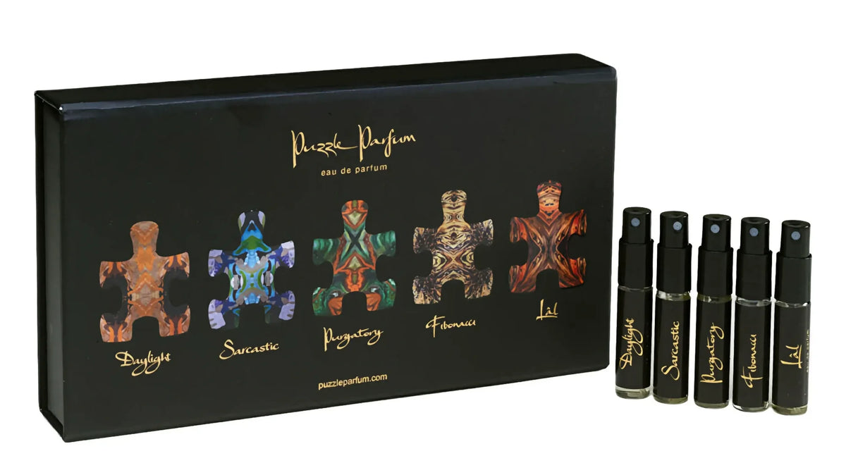 Discovery Set kutusu ve beş 2.5 ml şişe